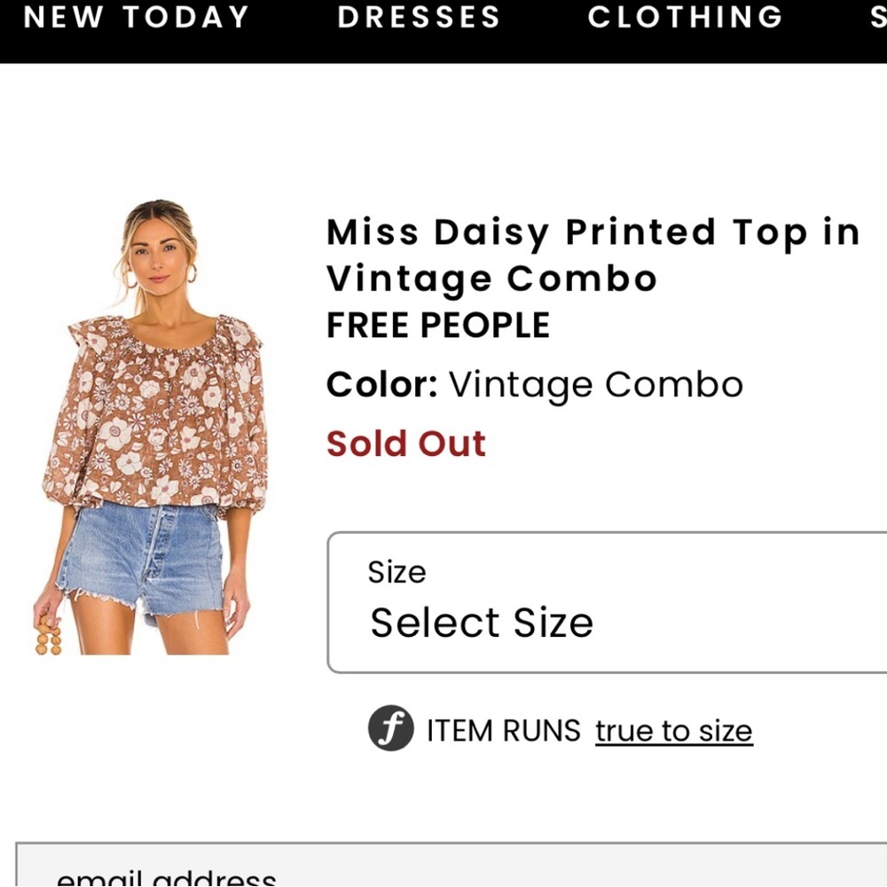Free People Top Blouse Miss Daisy Printed Top Floral Boho shirt size XS - Picture 5 of 16